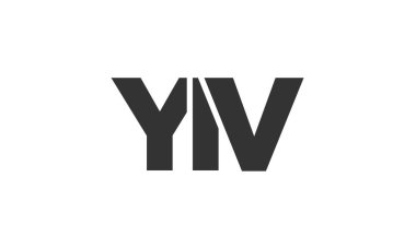 YIV logo tasarım şablonu güçlü ve modern kalın metinlerle. Basit ve minimal tipografi içeren ilk tabanlı vektör logosu. Moda şirket kimliği.