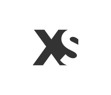 XS yaratıcı geometrik başlangıç tabanlı modern ve minimal logo. X harfi moda yazı tipleri.