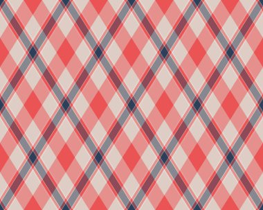 Argyle geometrik eşkenar dörtgenin kusursuz deseni. Harlequin duvar kağıdı tasarımını kontrol et. Web geçmişi için klasik elmas şekilli tekstil malzemesi, baskı kumaşı, kazak, ambalaj kağıdı, hediye kartı, davetiye.