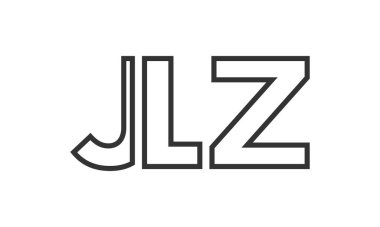 JLZ logo design template with strong and modern bold text. Initial based vector logotype featuring simple and minimal typography. Trendy company identity. clipart