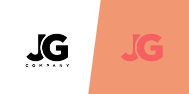 Letter J and G, JG logo design template. Minimal monogram initial based logotype. clipart