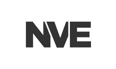 Güçlü ve modern kalın metinli NVE logo tasarım şablonu. Basit ve minimal tipografi içeren ilk tabanlı vektör logosu. Moda şirket kimliği.