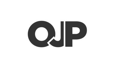 OJP logo tasarım şablonu güçlü ve modern kalın metinlerle. Basit ve minimal tipografi içeren ilk tabanlı vektör logosu. Moda şirket kimliği.