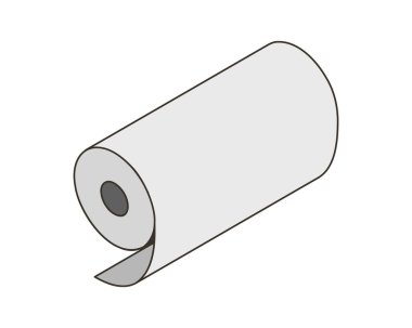 Tekstil rulo vektör simgesi. Kağıt tüp illüstrasyon tasarımı mutfak havlusu, halı, kaydırma ne adam ya da kumaş.