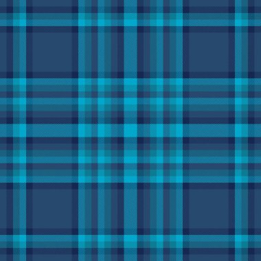 Sevimli çek, dikişsiz tartan, poster tekstil vektör ekoseli. Teal deseni arka plan dokusu mavi ve cyan renk paleti ile.