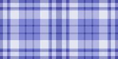 Vektör kumaş ekoseli, varyasyon desenli tartanı kontrol eder. Fransız tekstil arkaplanı mavi ve beyaz renk paletinde kusursuz kontrol.