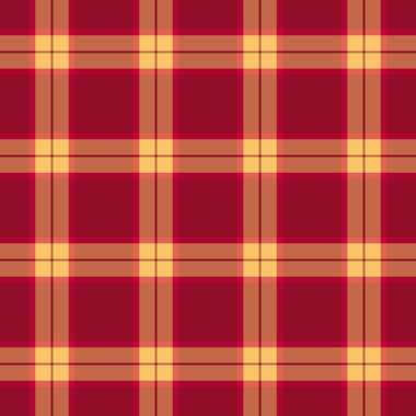 Masa örtüsü desenli tartan desen, koleksiyon kusursuz özgeçmiş kontrolü. Yatak vektörü kumaş ekose tekstil kırmızı ve turuncu renk paleti.