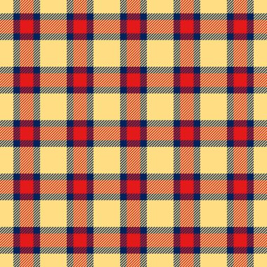 Şekil tartan kontrol geçmişi, kadın vektör dokusu kumaşı. Kehribar ve mavi renk paletinde düz çizgi desenli tekstil ekoseli.