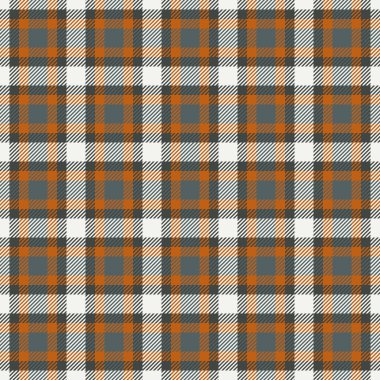 Küçük vektör tekstil kumaş, ekose desenli kumaş. Gri ve turuncu renk paletinde derin doku arkaplanı denetimi.