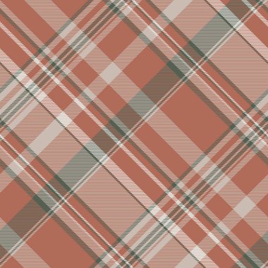 Şirin desenli tartan, çizim vektör ekoseli arka plan. Sonbahar dokusu pastel ve kırmızı renklerde pürüzsüz tekstil kumaşı.