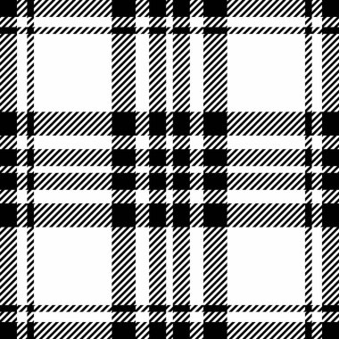 Hippy background fabric textile, sparse vector tartan plaid. Tidy texture pattern seamless check in black and white colors palette. clipart