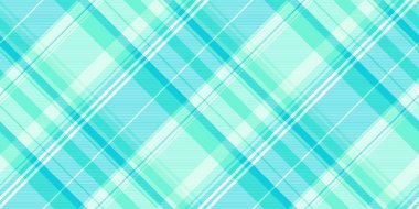 Pis desenli ekose desenli, canlı, pürüzsüz tekstil geçmişi var. Gök mavisi ve cyan renk paletindeki tartan kumaş kontrol vektörü.