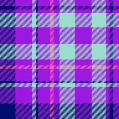 Üniformalı vektör kusursuz, pijama tekstil tartan desenli. Etnik doku kumaş ekoseli arkaplan menekşe ve gök mavisi renk paleti.