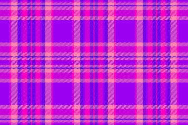 Vektör desenli tekstil, romantik tartan özgeçmiş kontrolü. Kalın kumaşlı, pürüzsüz desenli ekose parlak ve pembe renk paleti.