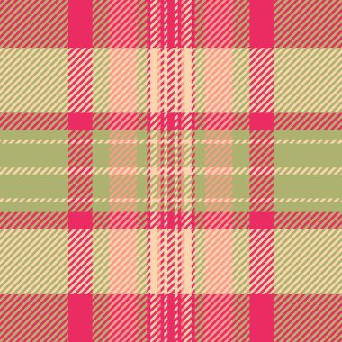 Katlanmış ekose tartan, ceket dokusu kontrol vektörü. İçeriksiz kumaş desenli kırmızı ve limon rengi paleti.