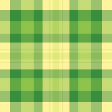 Kürk dokusu vektör kontrolü, çok renkli ekose kumaş. Doğum günü kartı kumaş deseni yeşil ve kireç rengi paletinde dikişsiz arkaplan.