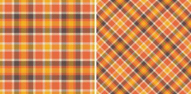 Ekose desenli kumaşın kusursuz arka plan vektörü ve tartan desenli tekstil. Kırsal görünüm için bufalo renginde kahve yap..