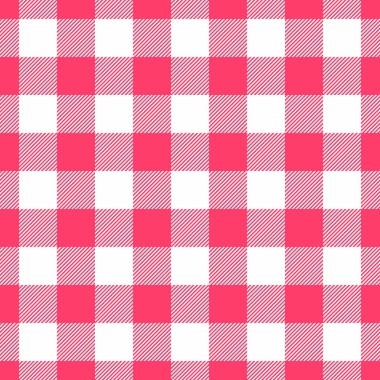 Ekose vektör kontrolü, yer döşemesi, dikişsiz tartan. Erkek giyim kumaş desen arka plan kırmızı ve beyaz renk paleti.