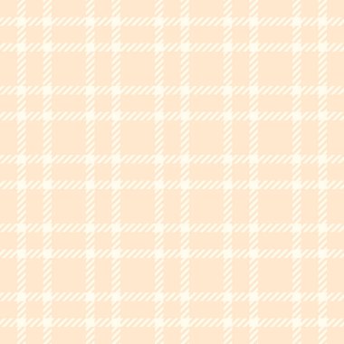 Idyllic desenli dikişsiz tartan, mendil desenli arka plan vektörü. Beyaz badem ve fildişi rengi palette ekose kumaş kontrolü.