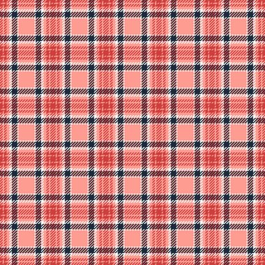 Erkek giyim, ekose kumaş, kaliteli arkaplan kumaşı. Kırmızı ve beyaz renk paletinde tavan arası desen kontrol vektör deseni.