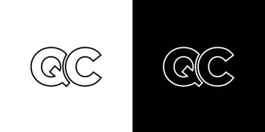 Q ve C harfi, QC logo tasarım şablonu. Şirket kimliği için asgari monogram tabanlı logotype.