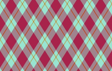 Argyle geometrik eşkenar dörtgenin kusursuz deseni. Harlequin duvar kağıdı tasarımını kontrol et. Web geçmişi için klasik elmas şekilli tekstil malzemesi, baskı kumaşı, kazak, ambalaj kağıdı, hediye kartı, davetiye.