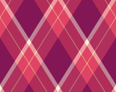 Argyle geometrik eşkenar dörtgenin kusursuz deseni. Harlequin duvar kağıdı tasarımını kontrol et. Web geçmişi için klasik elmas şekilli tekstil malzemesi, baskı kumaşı, kazak, ambalaj kağıdı, hediye kartı, davetiye.