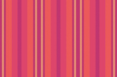 Purface çizgileri arka plan deseni, fabrika vektörsüz tekstil. Kırmızı ve pembe renk paletinde düşey çizgili kumaş..