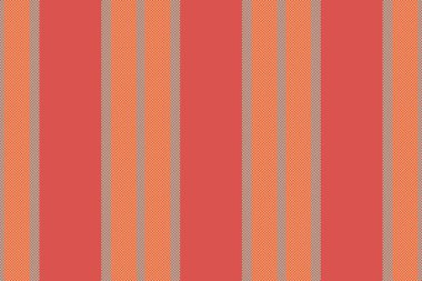 Kusursuz tekstil vektörü, çizgili çizgi dokusu oluşturur. Cepeat dikey arka plan kumaşı kırmızı ve turuncu renk paleti ile.