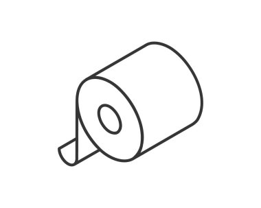 Tuvalet kağıdı rulosu veya tüp ikonu tasarımı, wc için şablon. Banyo temizliği ikonları, mutfak havlusu. Boş yumuşak kaydırma ürünleri.