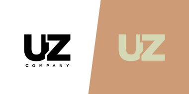 U ve Z harfi, UZ logo tasarım şablonu. İlk tabanlı asgari monogram logosu.