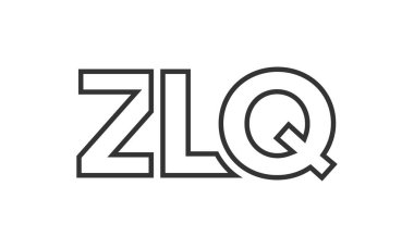 ZLQ logo tasarım şablonu güçlü ve modern kalın metinlerle. Basit ve minimal tipografi içeren ilk tabanlı vektör logosu. Moda şirket kimliği.