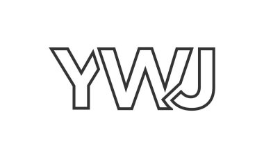YWJ logo tasarım şablonu güçlü ve modern kalın metinlerle. Basit ve minimal tipografi içeren ilk tabanlı vektör logosu. Moda şirket kimliği.