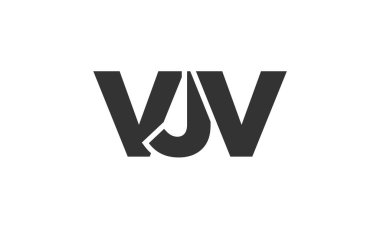 Güçlü ve modern kalın metinli VJV logo tasarım şablonu. Basit ve minimal tipografi içeren ilk tabanlı vektör logosu. Moda şirket kimliği.