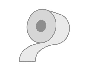 Tuvalet kağıdı rulosu veya tüp ikonu tasarımı, wc için şablon. Banyo temizliği ikonları, mutfak havlusu. Boş yumuşak kaydırma ürünleri.