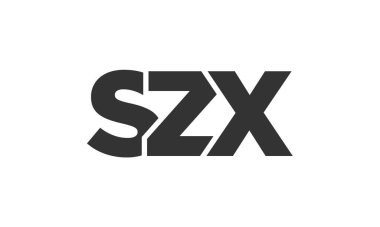 SZX logo design template with strong and modern bold text. Initial based vector logotype featuring simple and minimal typography. Trendy company identity. clipart