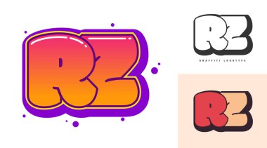 Festival ya da parti için RZ logo tasarımı. Graffiti tarzında 