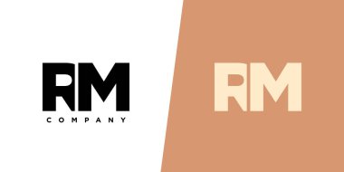 Letter R and M, RM logo design template. Minimal monogram initial based logotype. clipart