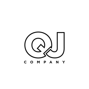 Q ve J harfi, QJ logo tasarım şablonu. Şirket kimliği için asgari monogram tabanlı logotype.