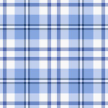 Kulüp dokusu vektörü, eteksiz ekose kumaş. Açık ve mavi renk paletinde kumaş arkaplan ekoseli kontrol.