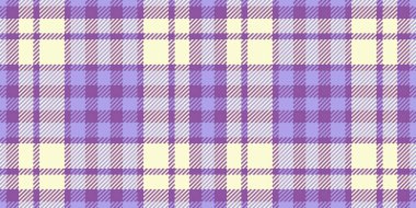 Eskiz kontrol arkaplan şablonu, modern doku dikişsiz kumaş. Mor ve açık sarı renk paletinde çok renkli ekose tekstil vektörü tartan.