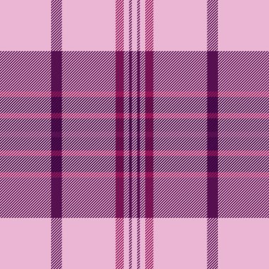 String vektör kumaş tartan, noel süsü tekstil dokusu. İskoçya ekoseli desensiz arka plan ışık ve morumsu renk paletinde.