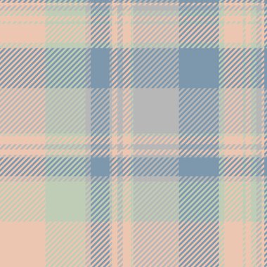 Ekoseli kumaş kontrolü, sınırsız şablon vektörü. Düğün tartan arka plan pastel kumaş ve açık renk paleti.