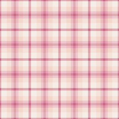 Dikensiz tekstil ekose, lifli kumaş tartan vektörü. Işık ve kırmızı renk paletinde simetri şablon arkaplan dokusunu kontrol et.