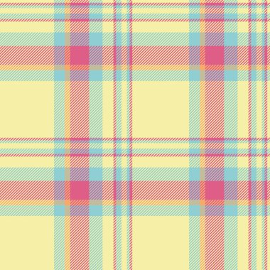 Olgun geçmiş taraması, yorgan kumaş kumaş kumaş tartan. Uluslararası vektörsüz desenli ekoseli sarı ve cyan renk paleti.