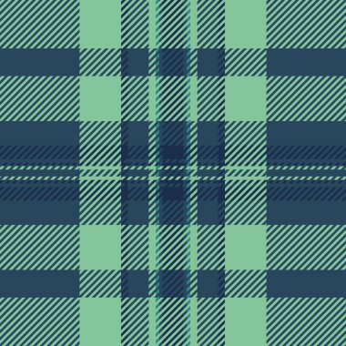 70 'lerin desenli ekose kumaşı, satış vektörü kumaş arka planı. Dikiş desenini Cyan ve yeşil renk paletinde pürüzsüz kontrol et.