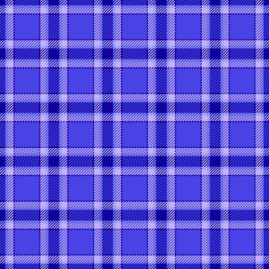 Gençlik dokuyu kontrol et, kumaş arkaplan tartanı. Çivit mavisi ve mavi renk paletinde ince dikişsiz tekstil ekoseli vektör.
