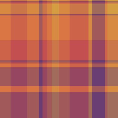 Tekstil geçmiş taraması, ekose kumaş şablonu. Dış tartan desen dokusu kırmızı ve turuncu renklerde pürüzsüz.
