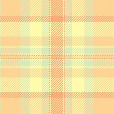 Kapalı desenli tartan ekose, romantik vektör kumaşı. Kehribar ve sarı renk paletinde uzun, pürüzsüz arkaplan dokusu.
