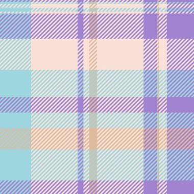 Düz desenli kumaş dokusu, genç tartan ekose vektörü. Işıkta ve menekşe rengi paletinde arkaplanı nazikçe kontrol et.